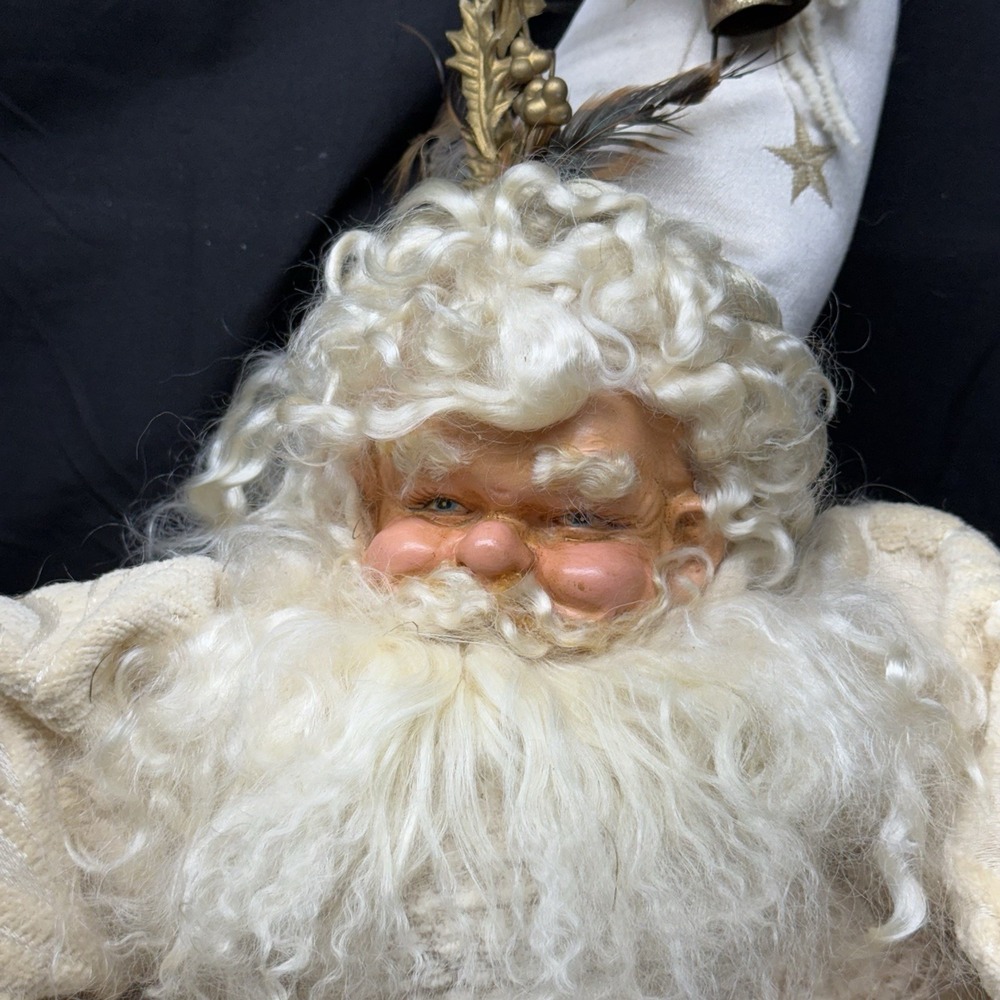 Royal Elferie By Cintha Joyce Plush Gilded Noel Santa Elf Doll Shelf Sitter 25"T